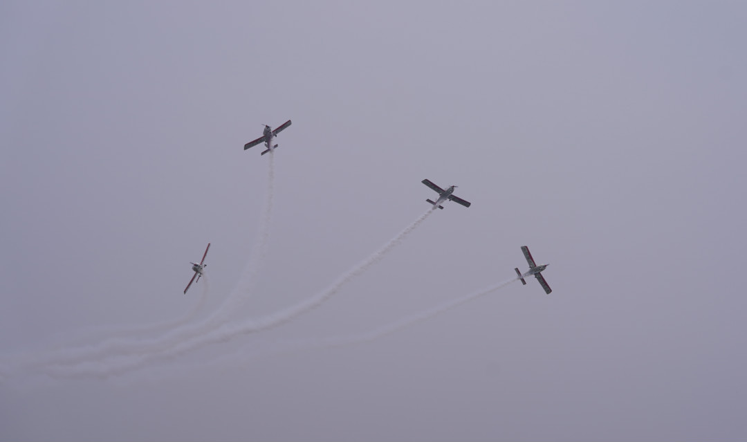 星际官网注册四机飞行编队惊艳尧城（太原）国际通用航空飞行大会
